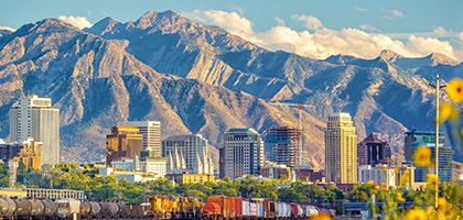 Downtown skyline in Salt Lake City, Utah.