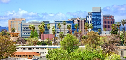 Downtown San Jose, California city skyline.