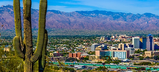 Downtown skyline in Tucson, Arizona.