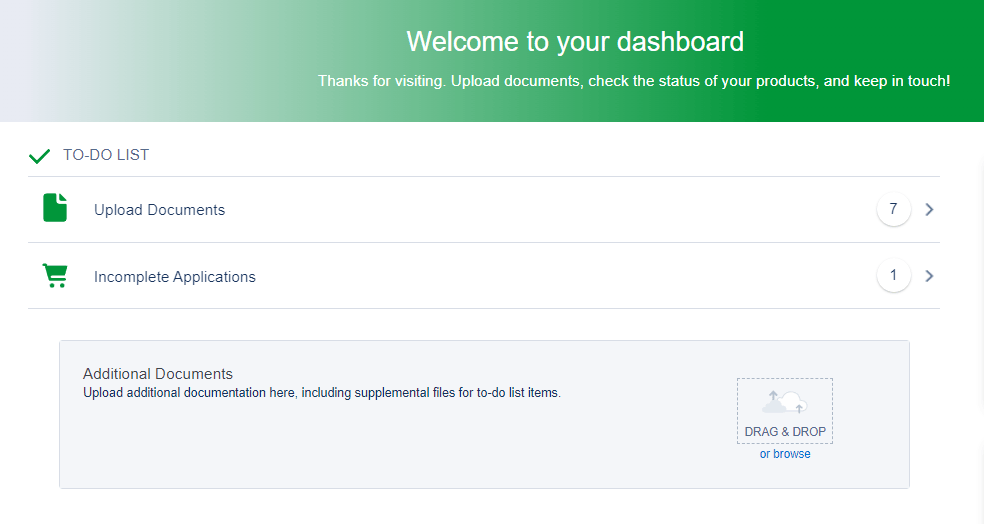 WAFD Client Connect dashboard