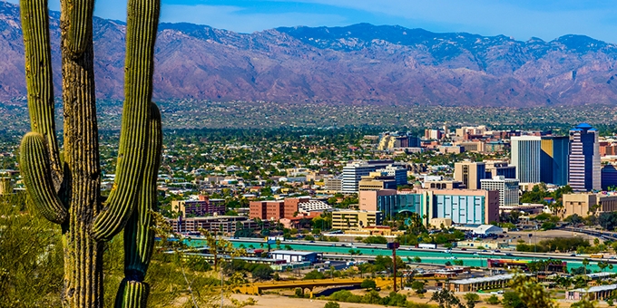 Downtown skyline in Tucson, Arizona.