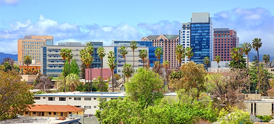 Downtown San Jose, California city skyline.