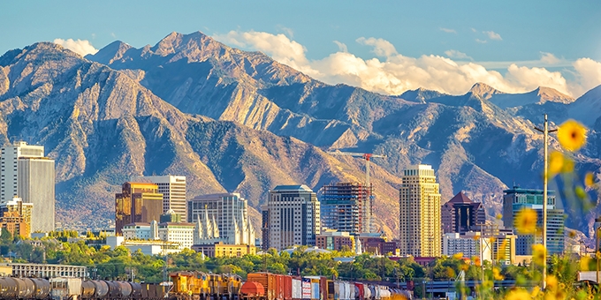 Downtown skyline in Salt Lake City, Utah.