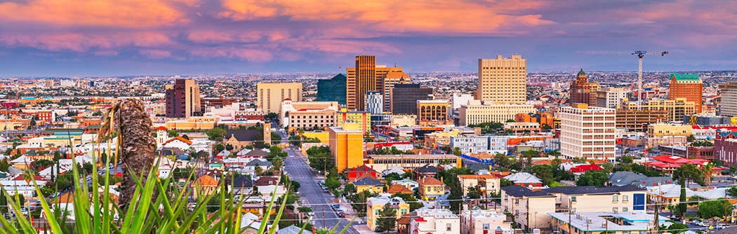 Downtown skyline of El Paso, Texas.