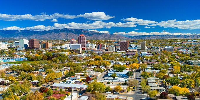 Downtown skyline if Albuquerque, New Mexico.