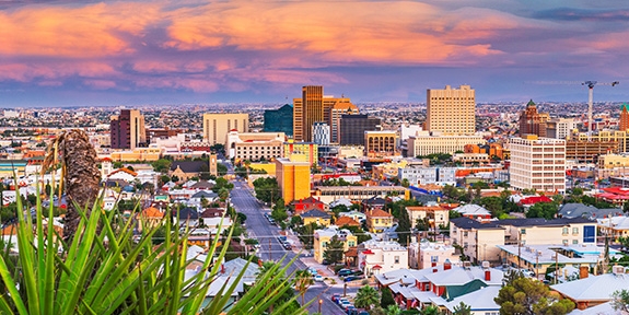 Downtown skyline of El Paso, Texas.