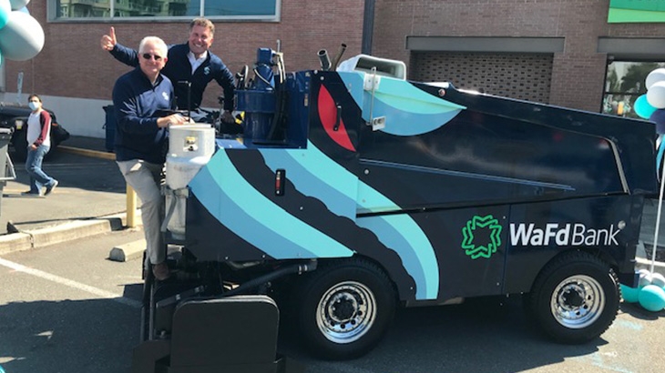 WaFd Bank branded Seattle Kraken Zamboni 